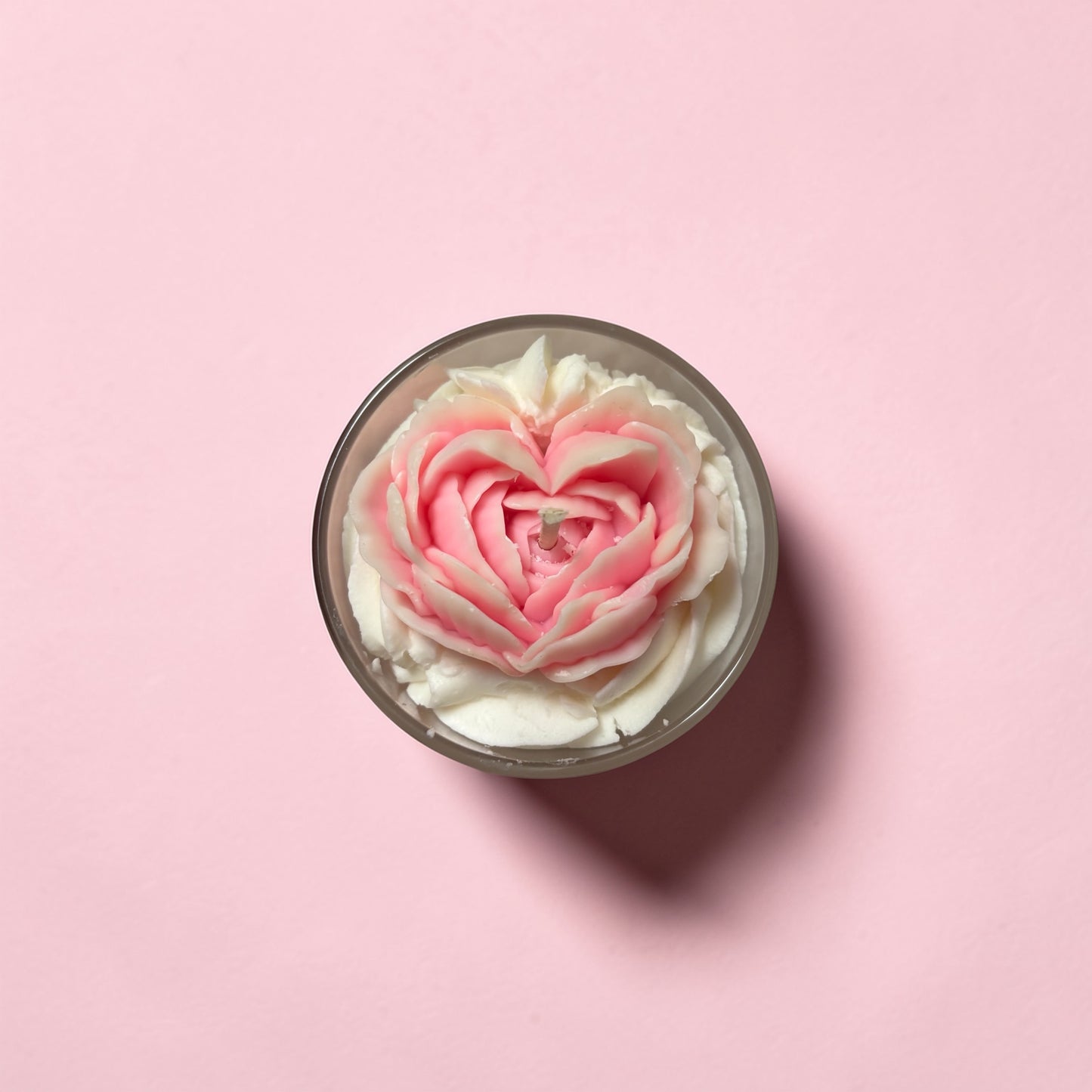Pink spun sugar candle